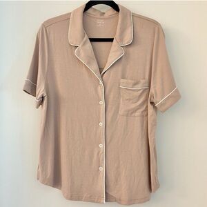 Cozy Earth Women's Bamboo Stretch-Knit Short Sleeve Pajama Top Dusty Pink Size M